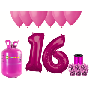 HeliumKing Hélium párty set na 16. narodeniny s ružovými balónmi