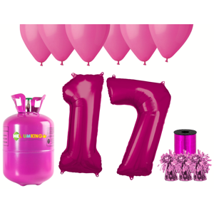 HeliumKing Hélium párty set na 17. narodeniny s ružovými balónmi