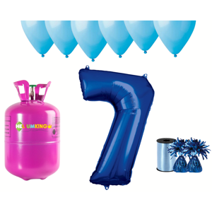 HeliumKing Hélium párty set na 7. narodeniny s modrými balónmi