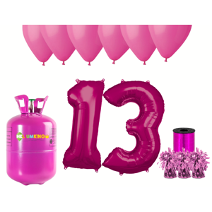 HeliumKing Hélium párty set na 13. narodeniny s ružovými balónmi