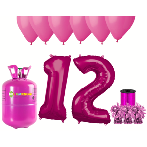HeliumKing Hélium párty set na 12. narodeniny s ružovými balónmi