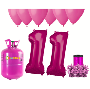 HeliumKing Hélium párty set na 11. narodeniny s ružovými balónmi