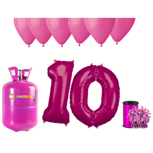 HeliumKing Hélium párty set na 10. narodeniny s ružovými balónmi