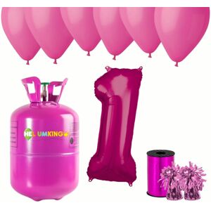 HeliumKing Hélium párty set na 1. narodeniny s ružovými balónmi