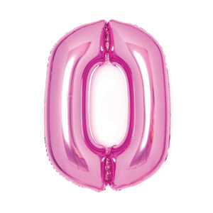 Amscan Fóliový balón narodeninové číslo 0 ružový 66cm