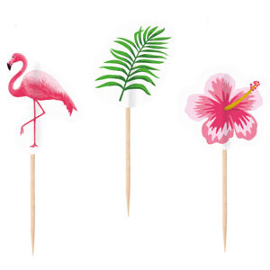 Amscan Dekoratívne koktejlové napichovadlá - Flamingo Paradise