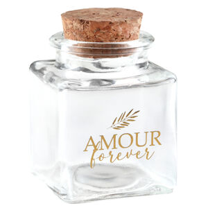 Santex Sklenené fľaštičky s korkovým uzáverom - Amour forever