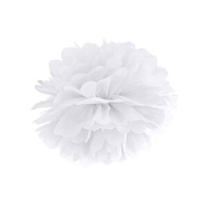 PartyDeco Pompom v tvare bieleho kvetu 35 cm