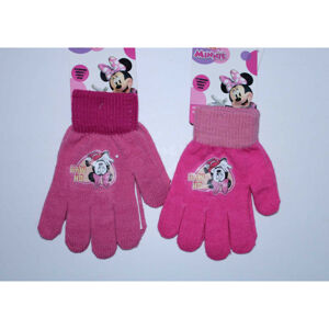 Setino Dievčenské zimné rukavice - Minnie, tmavoružové