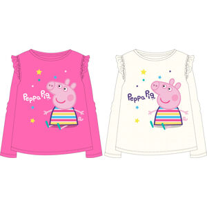 EPlus Dievčenské tričko s dlhým rukávom - Peppa Pig, ružové Veľkosť - deti: 104