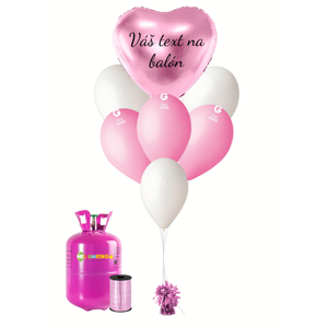 Personalizovaný hélium párty set - Ružové srdce 31 ks
