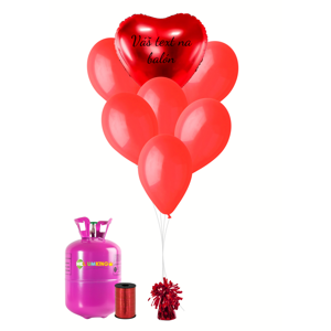 Personalizovaný hélium párty set - Červené srdce 31 ks