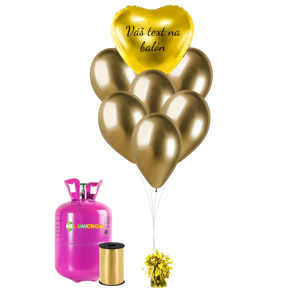 Personalizovaný hélium párty set - Zlaté srdce 31 ks