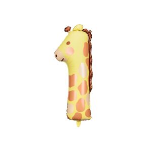 PartyDeco Fóliový balón - číslo 1, žirafa