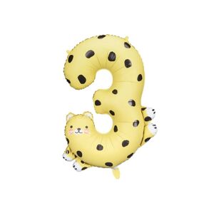 PartyDeco Fóliový balón - číslo 3, gepard