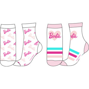 EPlus Sada 2 párov detských ponožiek - Barbie, ružové Veľkosť ponožiek: 31-34