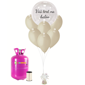 Personal Personalizovaný hélium párty set latte - Priesvitný balón 11 ks