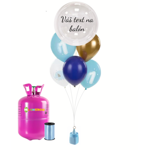 Personalizovaný hélium párty set 1. - modrý 13 ks