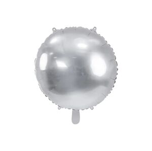 PartyDeco Fóliový balón - Strieborný kruh, 80 cm