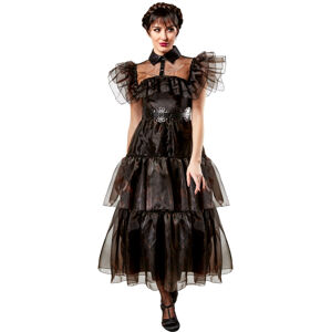 Rubies Dámsky kostým - Wednesday čierne šaty Veľkosť - dospelý: L