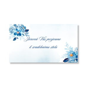 Personal Kartička k stolu - Modré kvetiny Počet kusov: od 61 ks a viac