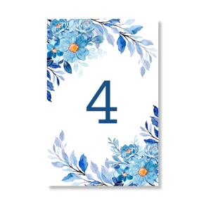 Personal Číslo stola - Modré kvetiny Počet kusov: od 1 ks do 10 ks