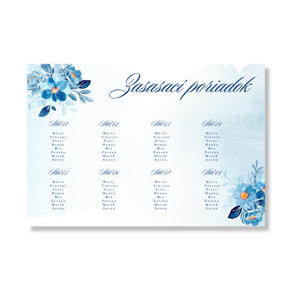 Personal Zasadací poriadok - Modré kvetiny