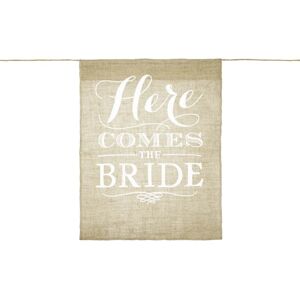 PartyDeco Baner - Here comes the bride 41 x 51 cm