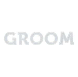 PartyDeco Nažehľovačka - Groom biela 30 x 6 cm