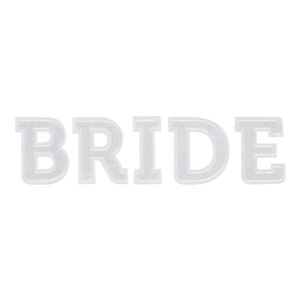 PartyDeco Nažehľovačka - Bride biela 24 x 6 cm