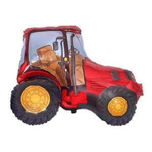 Balónik fóliový traktor červený