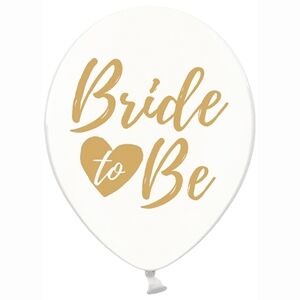 Balónik crystal biely, zlaté "Bride to be" 30cm