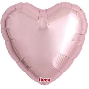 BALÓNIK fóliový Srdce metalické svetlo ružové 46cm 5ks