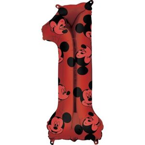 BALÓNIK fóliový číslica 1 červená Mickey Mouse 66cm