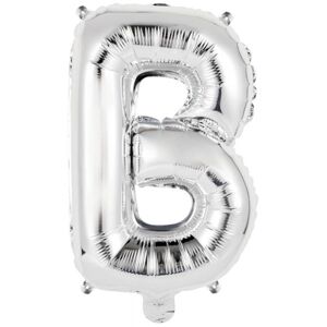Balónik fóliový mini písmeno B strieborné 34 cm
