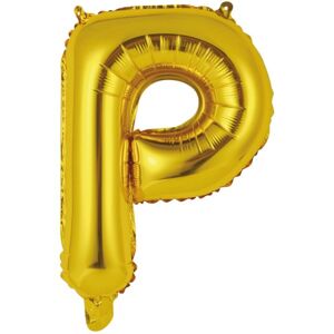 Balónik fóliový mini písmeno P zlaté 34 cm