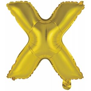 Balónik fóliový mini písmeno X zlaté 34 cm
