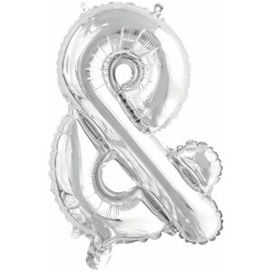 Balónik fóliový mini znak & strieborný 34 cm