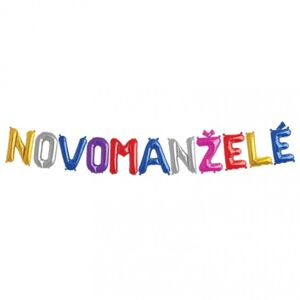 Balónikový nápis v češtine Novomanželé