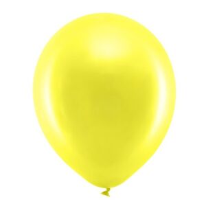 Balóniky dekoračné metalické 23 cm Rainbow žlté 100 ks
