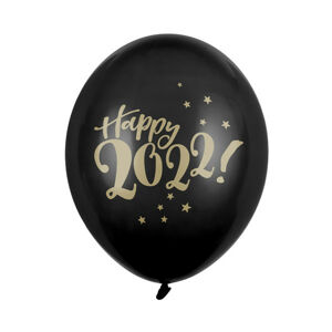 Balóniky latexové Happy 2022! čierne 30 cm 1 ks
