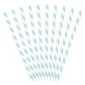 SLAMKY papierové s prúžkami svetlo modré 10ks