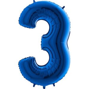 Balón fóliový číslo modré 3