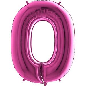Balón fóliový číslo ružové 0