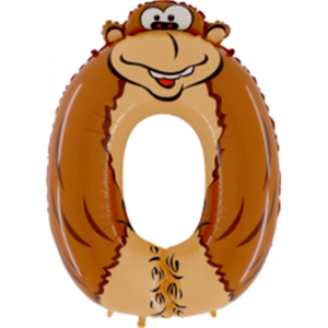 Balón fóliový číslica "0" opice