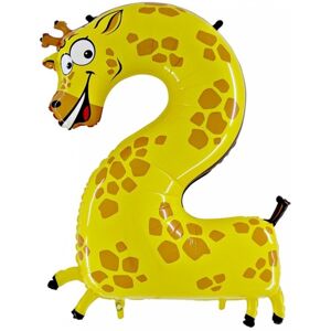 Balón fóliový číslica "2 žirafa