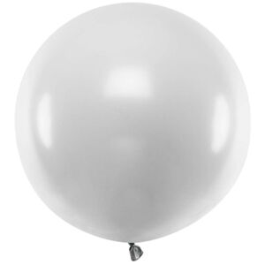 Balón latexový metalický strieborný 60 cm