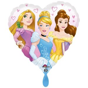 Balónik fóliový Disney princezné, srdce 45 cm