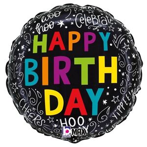 Balónek fóliový Happy Birthday 46 cm