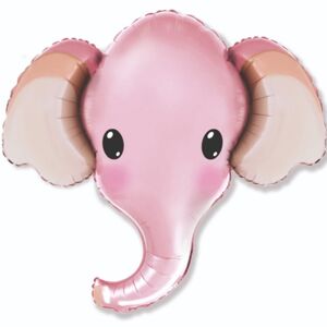 Balónik fóliový Hlava slona ružová 81x99cm